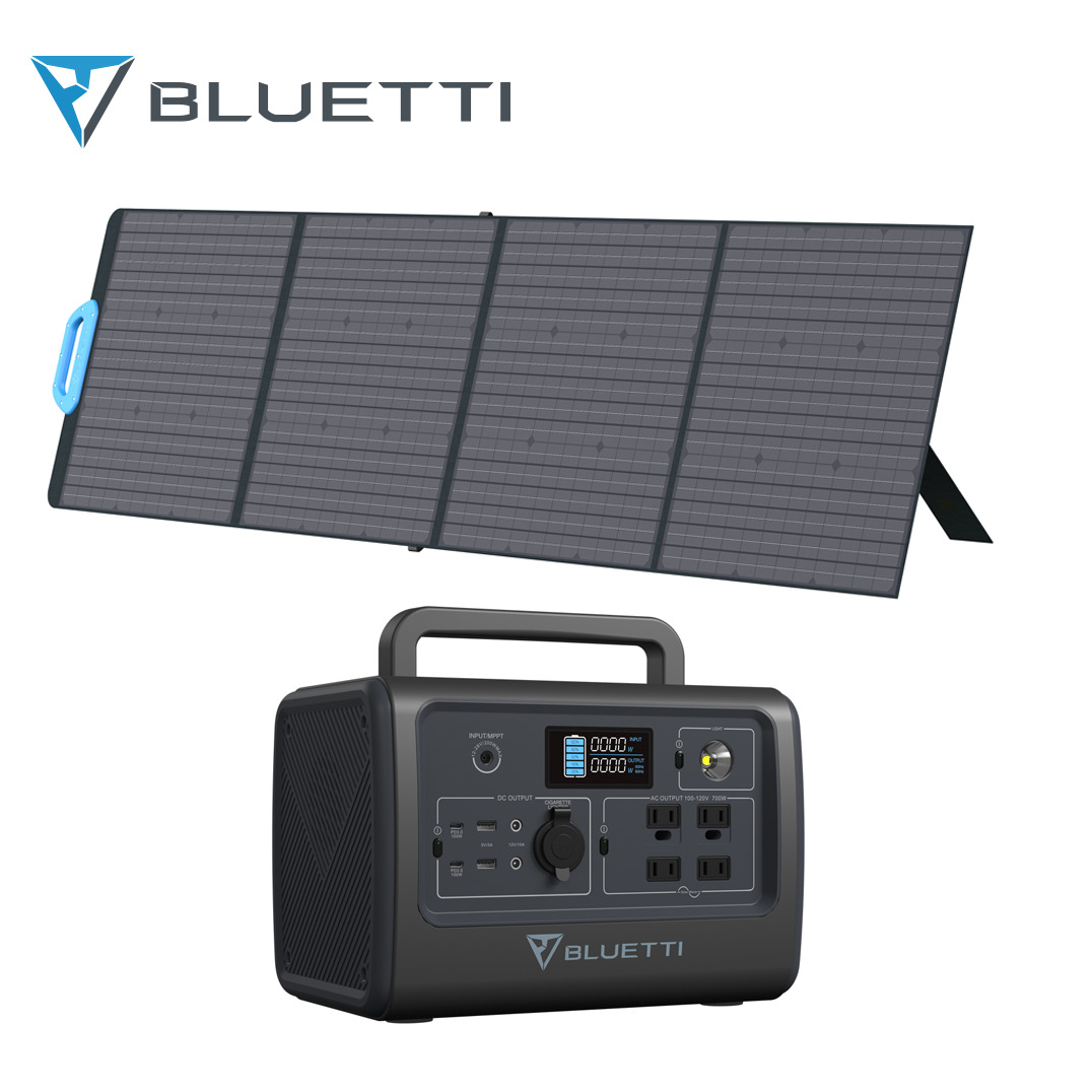 Generador de central eléctrica portátil BLUETTI 800W 716Wh + panel solar plegable 200W